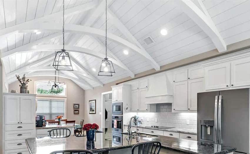 Kitchen with vaulted ceiling