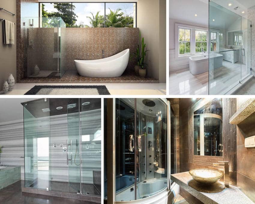 Types of shower doors collage