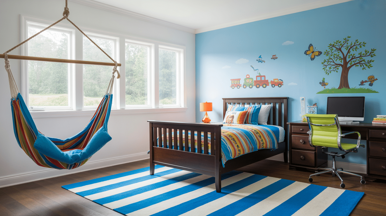 Fabric striped hammock