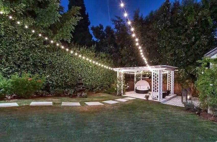 Pergola with string lights