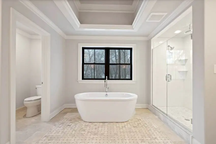 Bathroom with deep tray feature