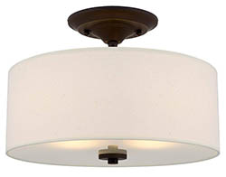 Ceiling light fixture with fabric drum shade