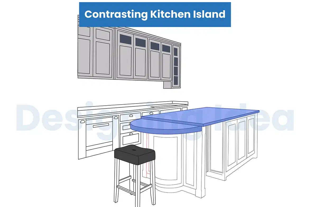 Island contrasting from main cabinets