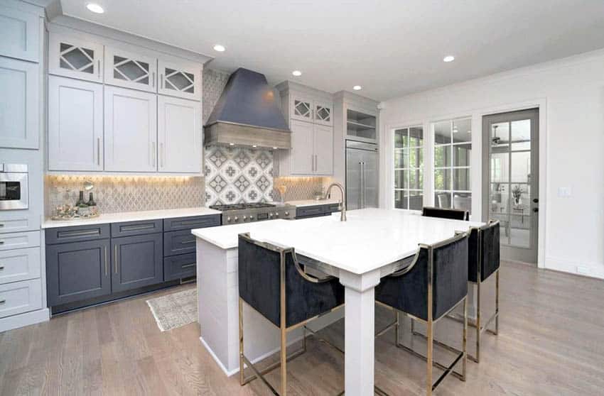 Kitchen with recessed lighting