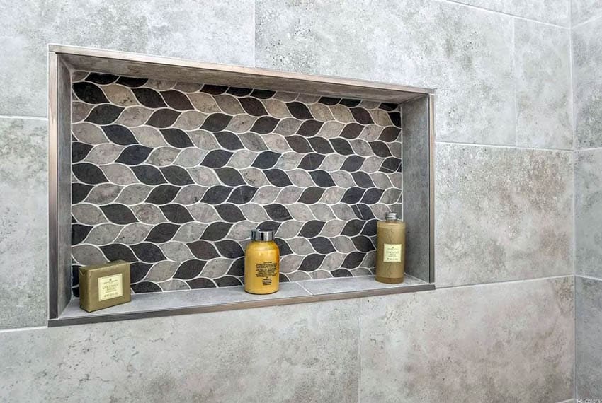 Shower niche with tile