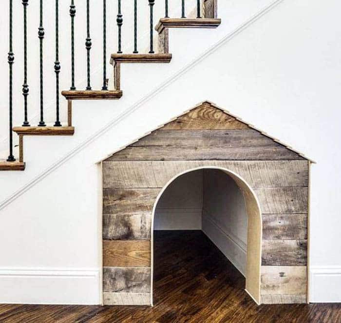 Under stairs dog house