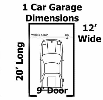 Dimensions for garage with single cars