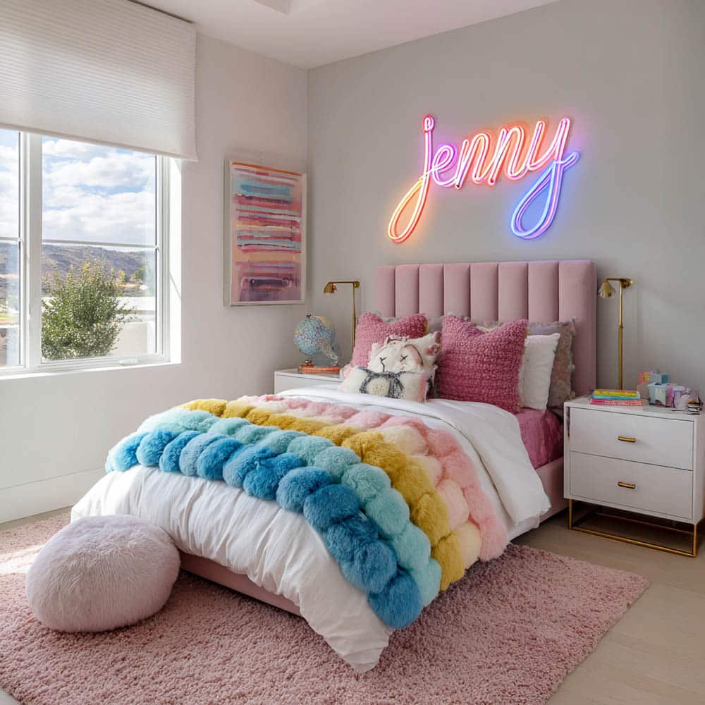 Personalized name sign on wall
