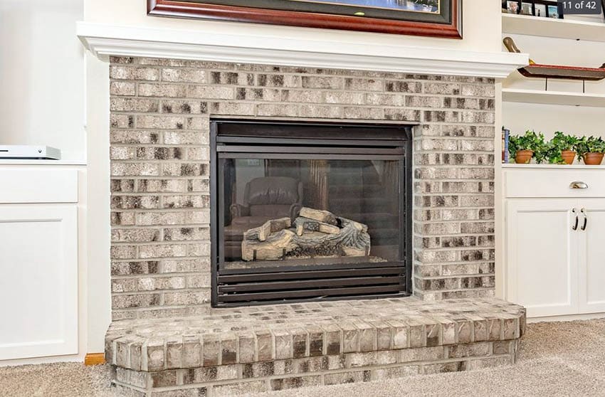 Graywash fireplace