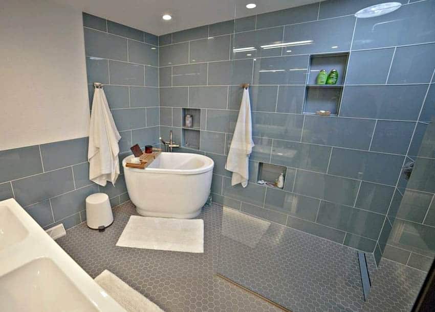 Japanese soaking tub inside shower