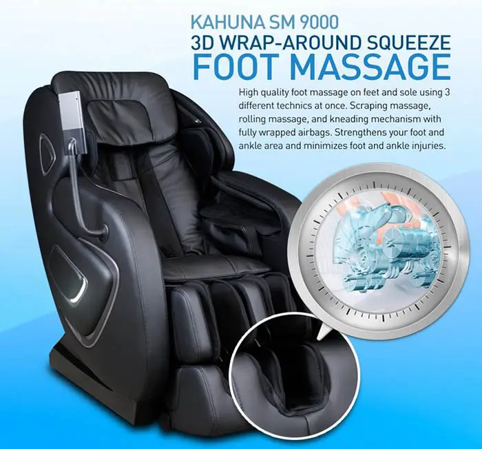 Black chair with foot massager