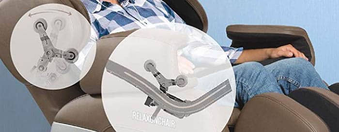 Man sitting on a massage roller chair