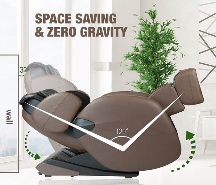Zero gravity reclining massage chair