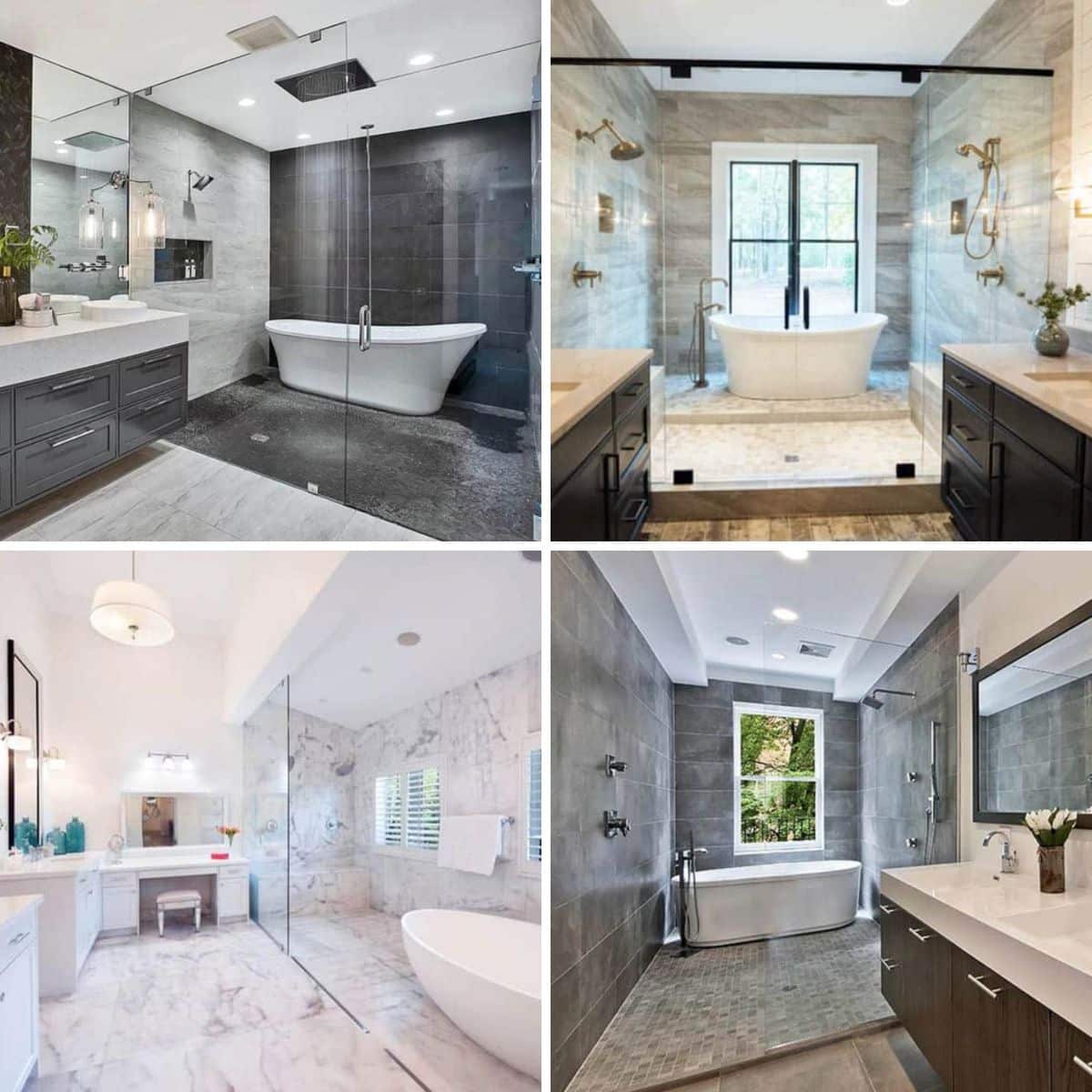 different bathrooms with tub in shower
