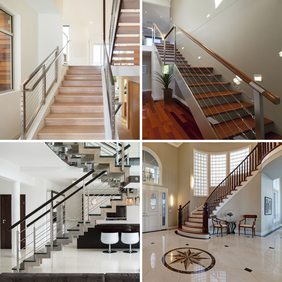 different stair railing designs