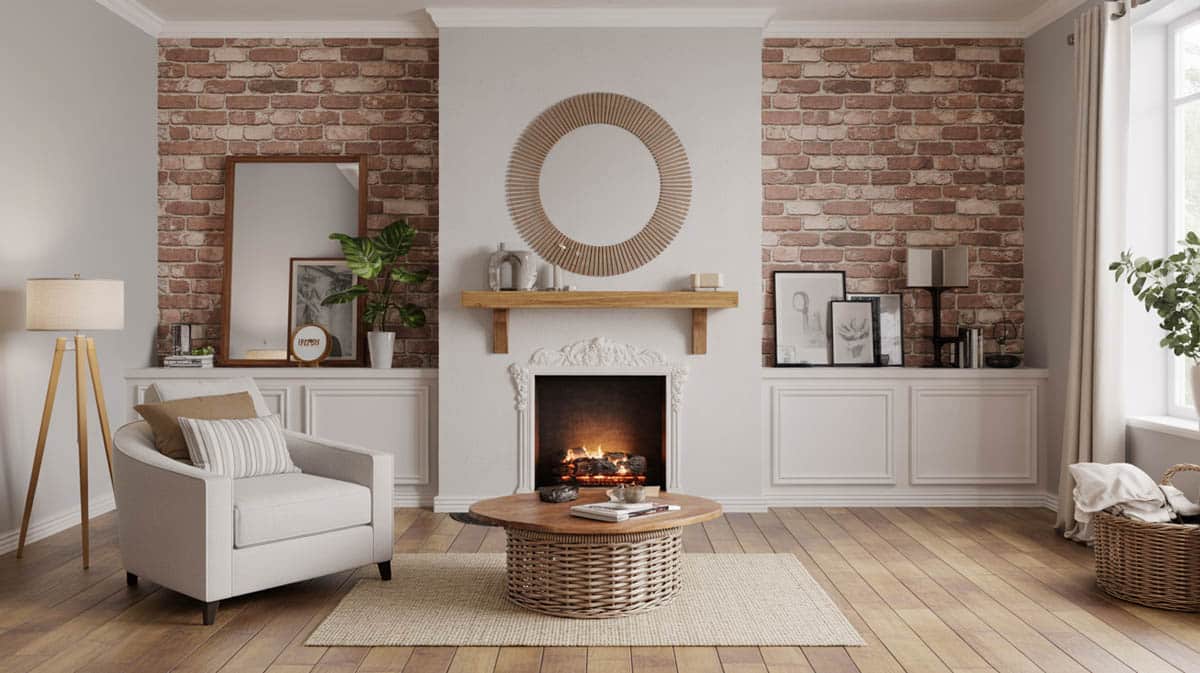 Exposed brick walls are often left unfinished, showing their natural