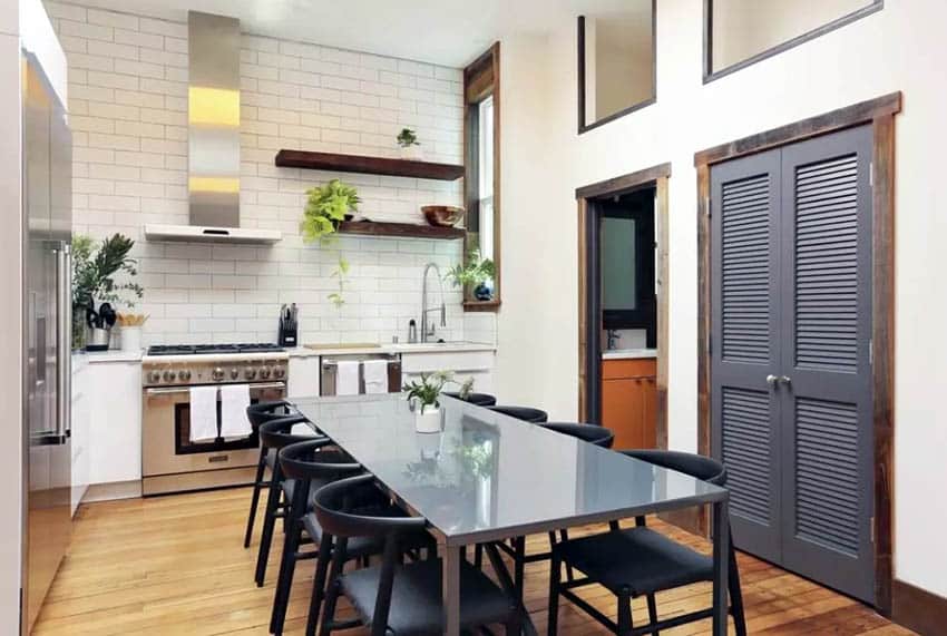 Kitchen with dining table and chairs