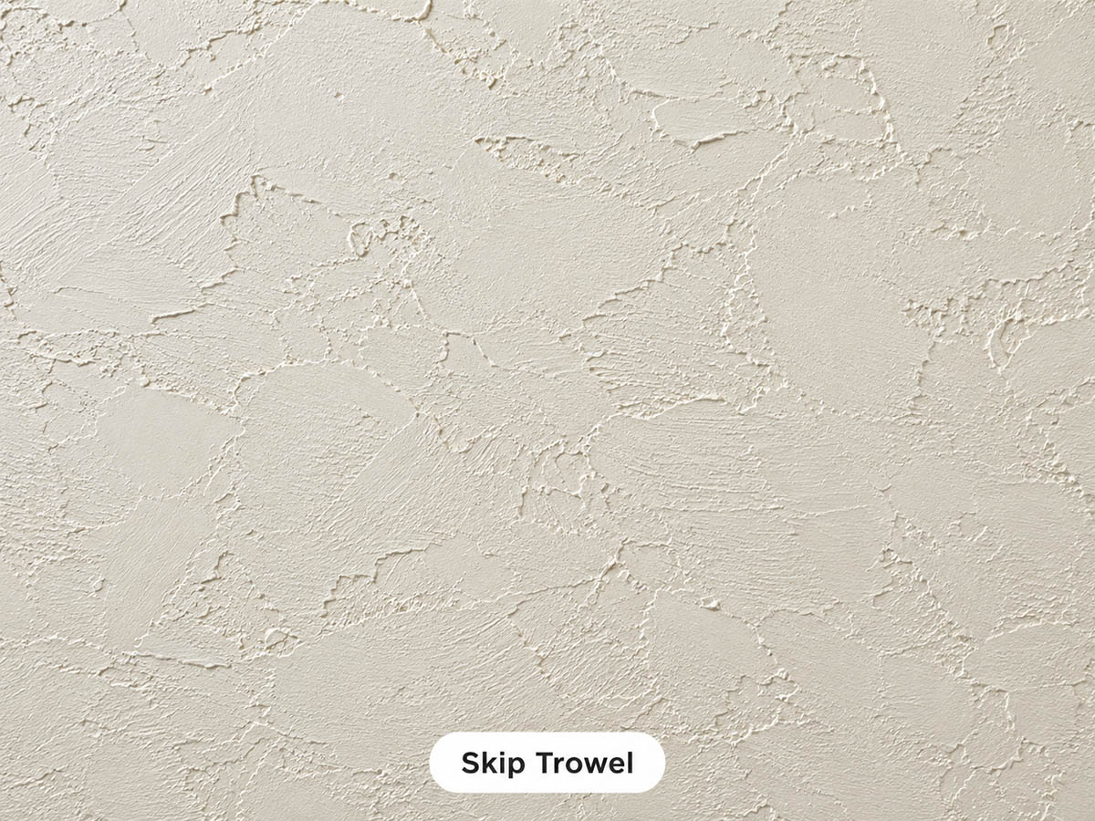 Skip trowel texture