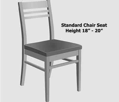 standard dining chair width