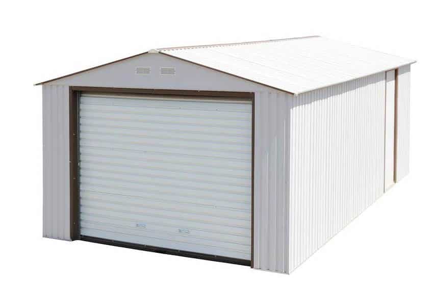 Steel portable garage with roll up door