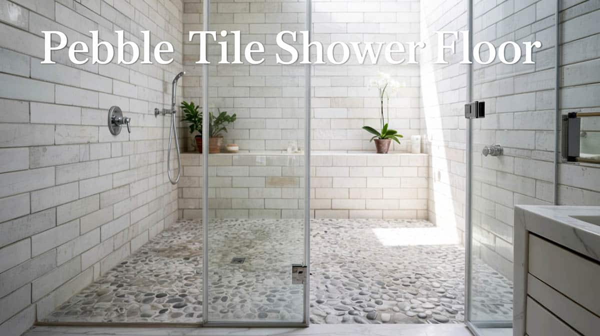 Pebble tile shower floor