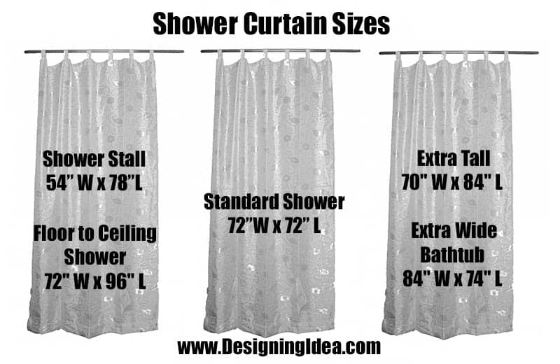 average shower curtain size in cm