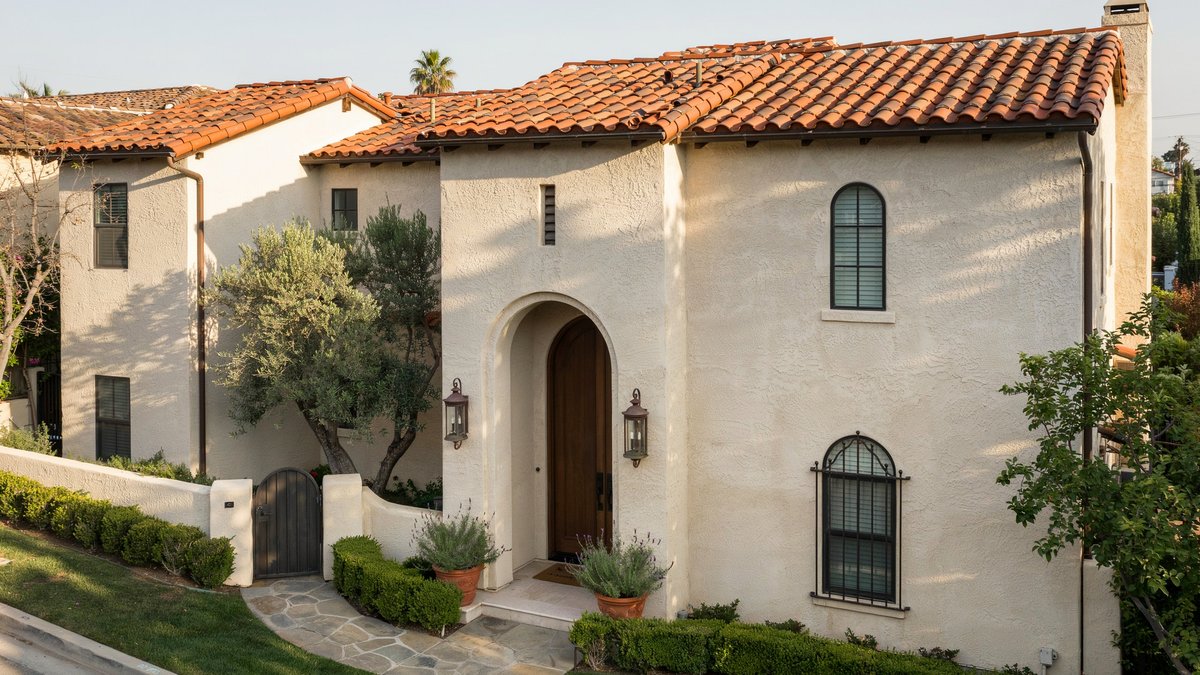 House with clay tile shingles