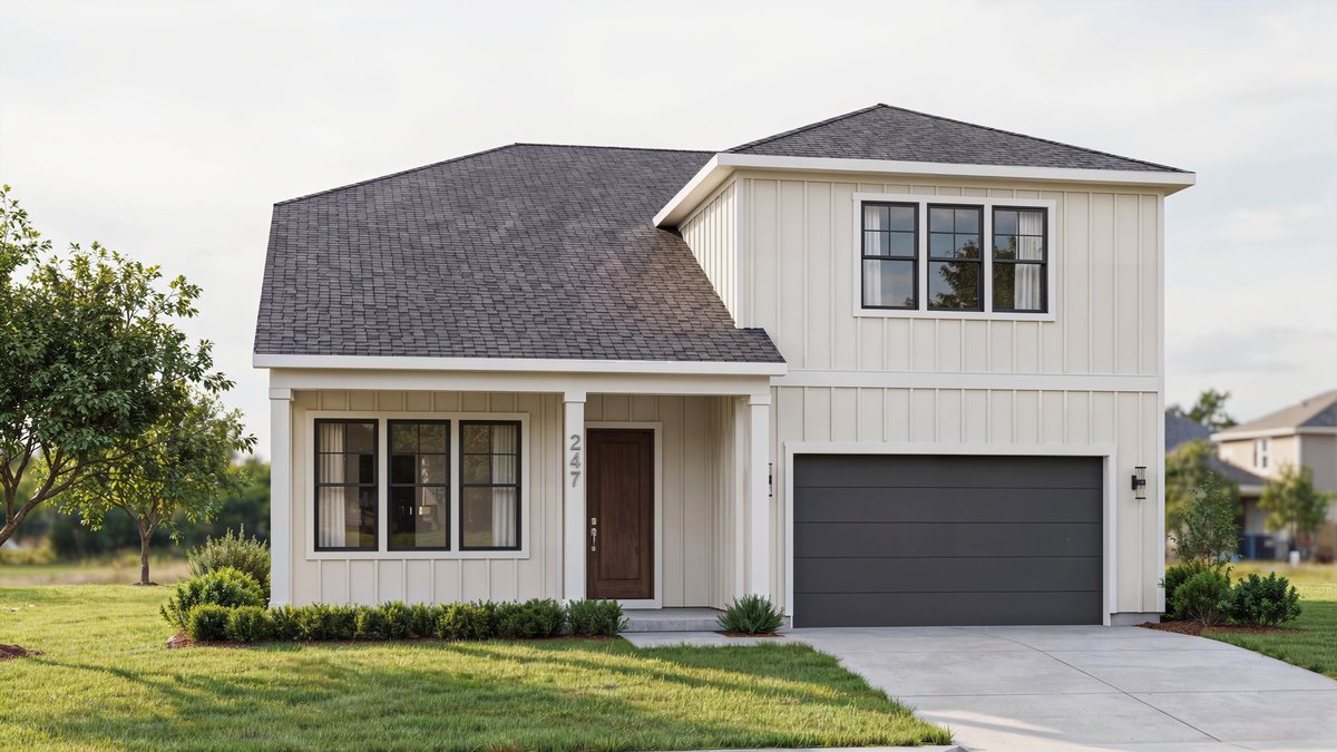 House with fiberglass shingles