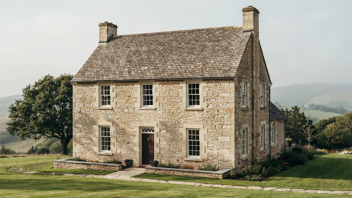 House with slate shingles