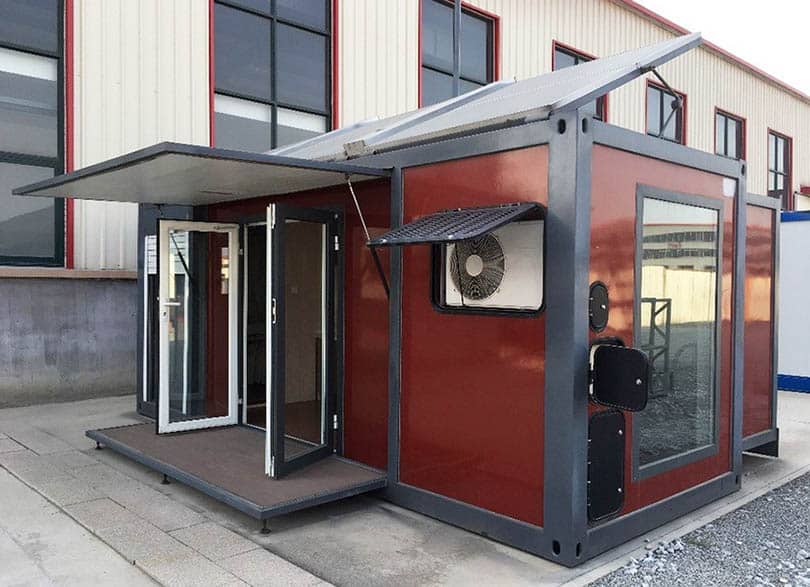 Expandable container house with solar power
