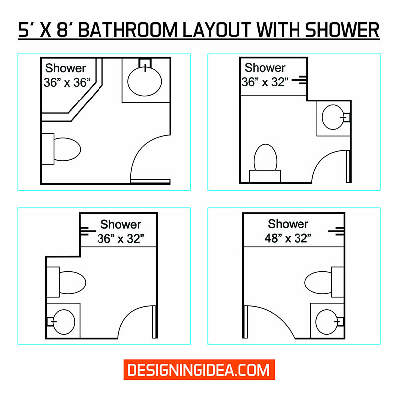 5' x 8' Bathroom Layout with Shower