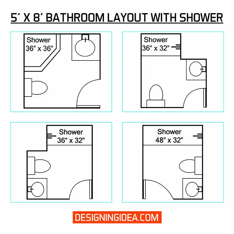 5' x 8' Bathroom Layout with Shower