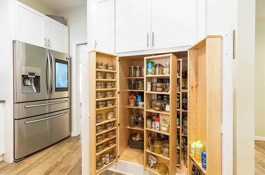 Spice rack and pull out shelving