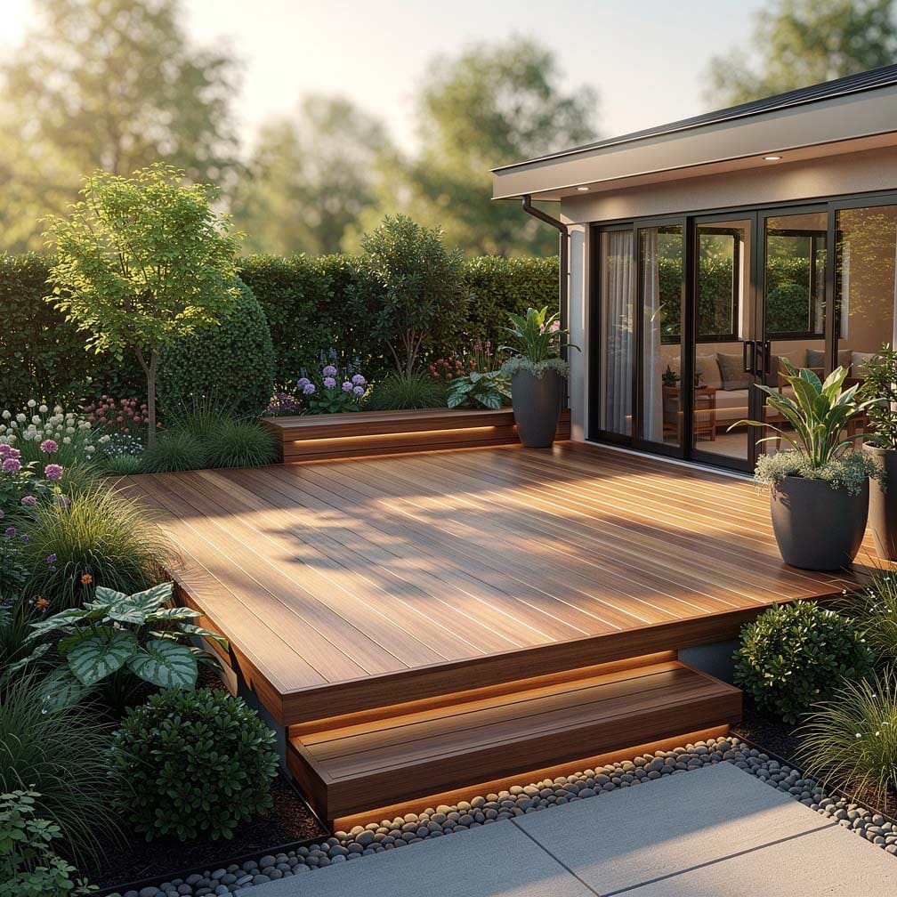 Custom Deck Design With Palapa And Water Views