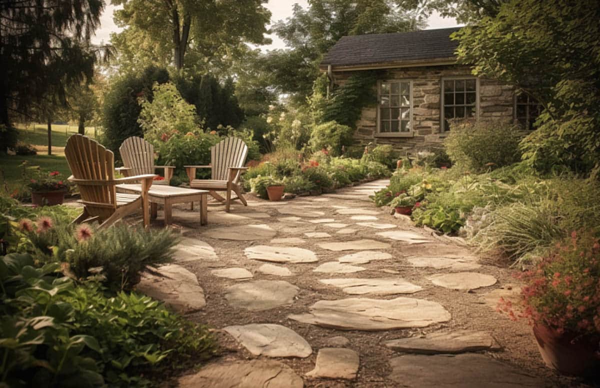 flagstone and gravel