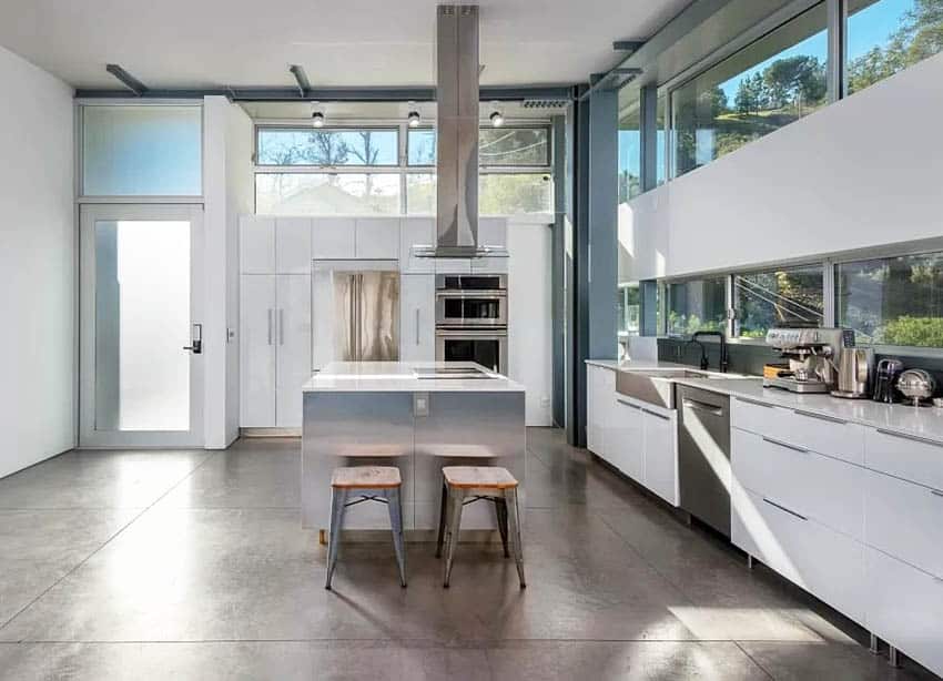 Modern kitchen with concrete