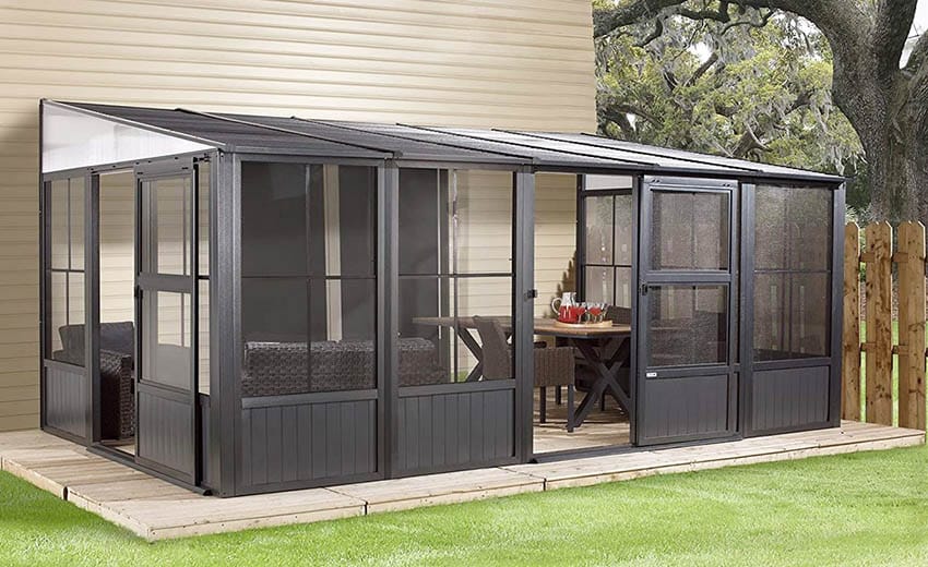 Wall mounted patio sunroom kit