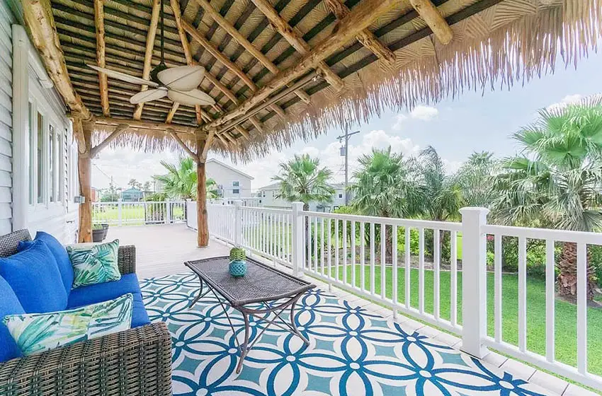 Palapa covered porch