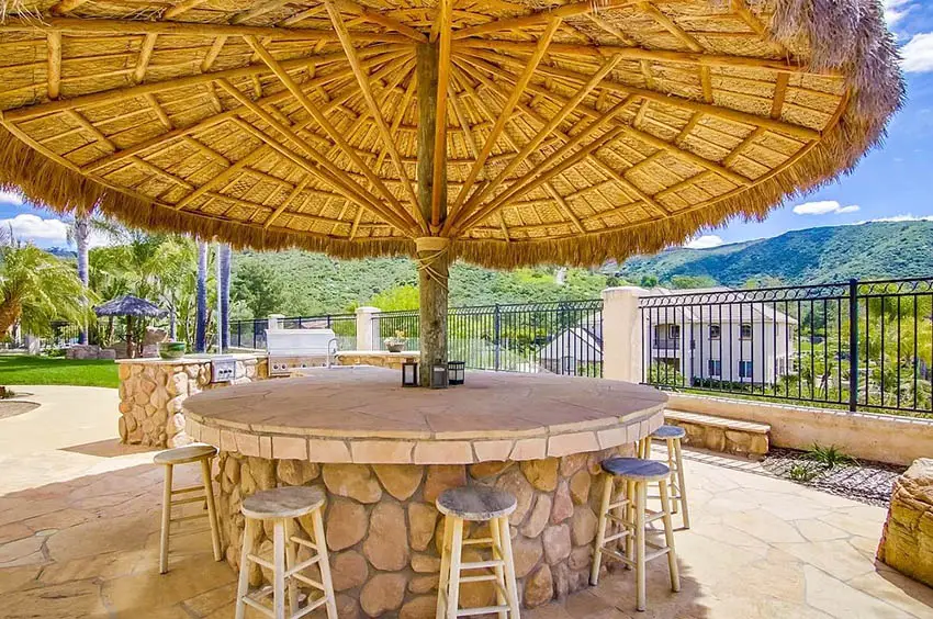 Palapa with stone table