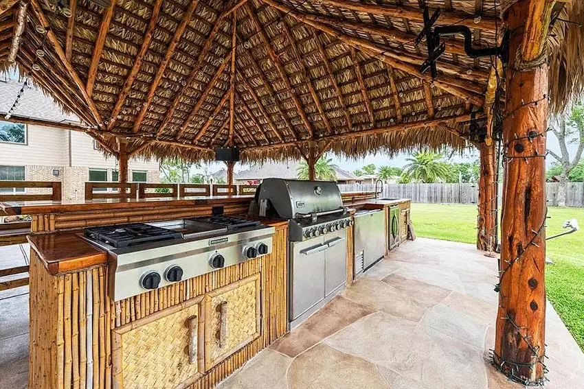 Thatched palapa with outdoor kitchen