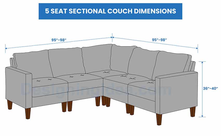 5 seat sectional sofa dimensions