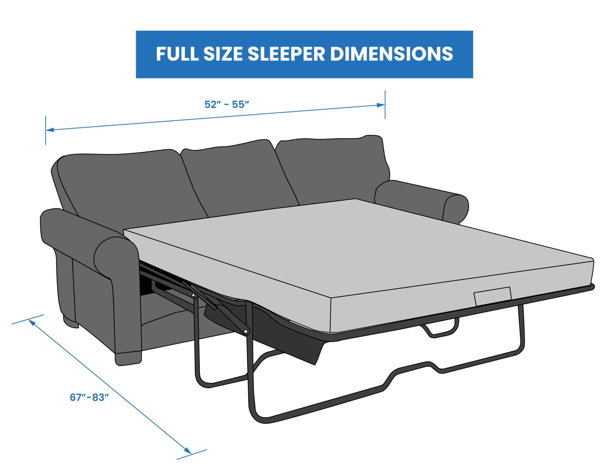 Full size sleeper sofa size