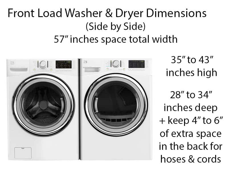 washing machine length and breadth