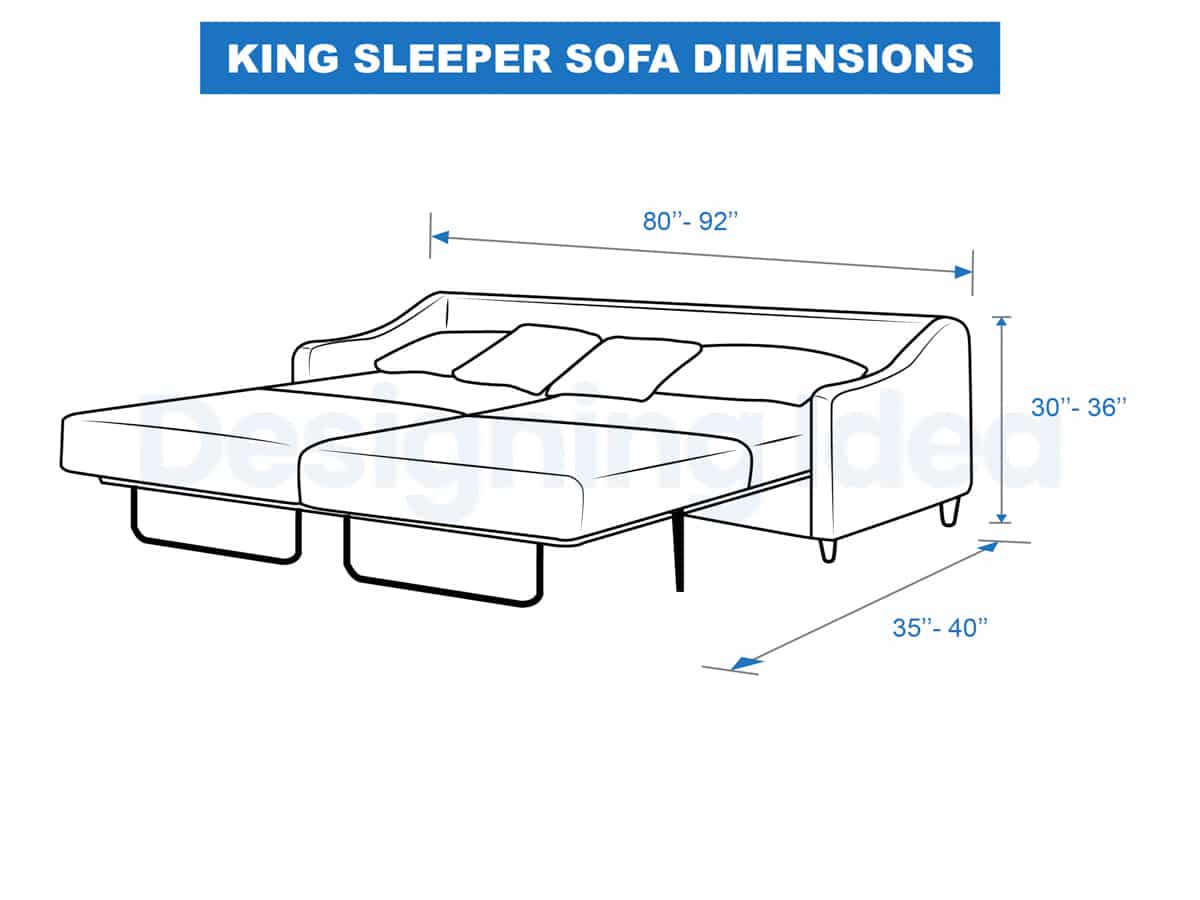 king sleeper sofa dimensions