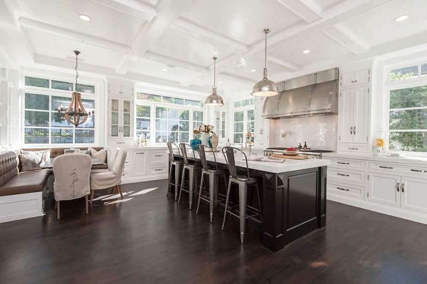 Kitchen with built in breakfast nook bench