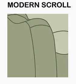 Modern scroll sofa arm style