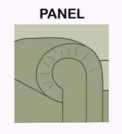 Panel arm chair style