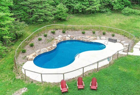 retaining wall above ground pool