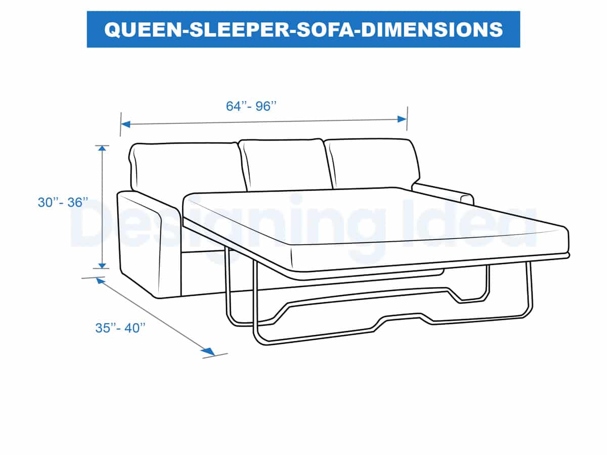 queen sleeper sofa dimensions
