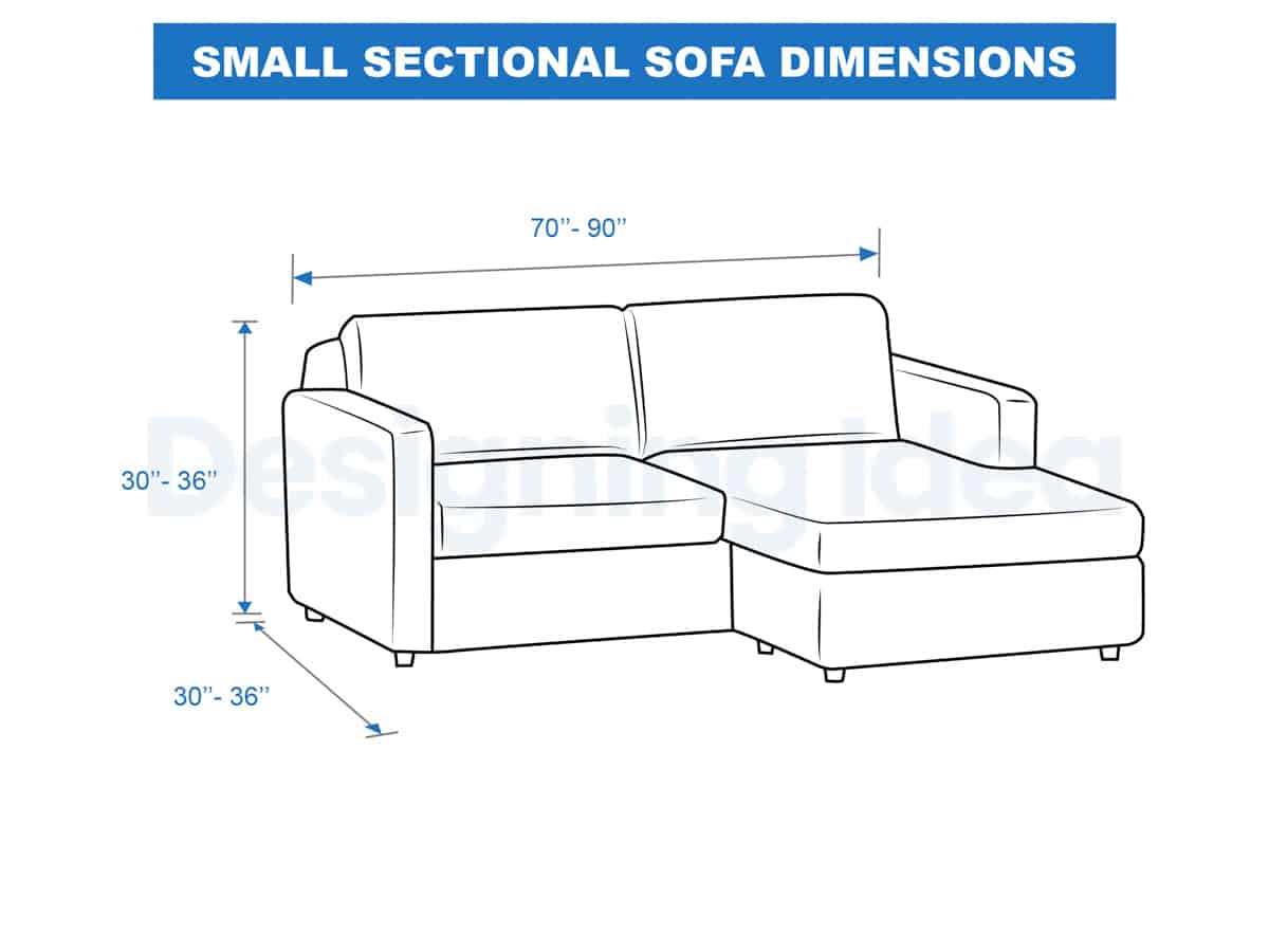 small sectional sofa dimensions